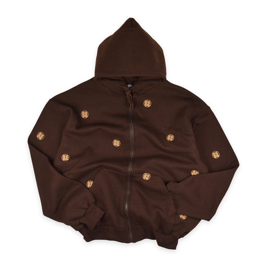 TOKEN ZIP HOODIE BROWN/HAZEL