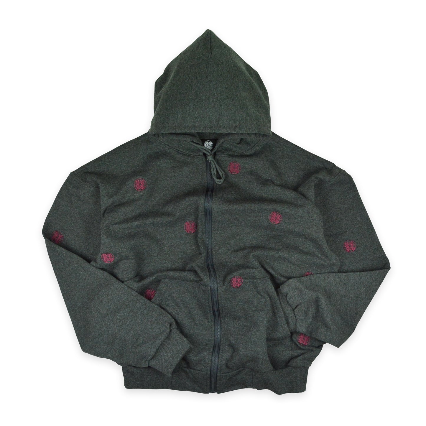 TOKEN ZIP HOODIE CHARCOAL/PLUM