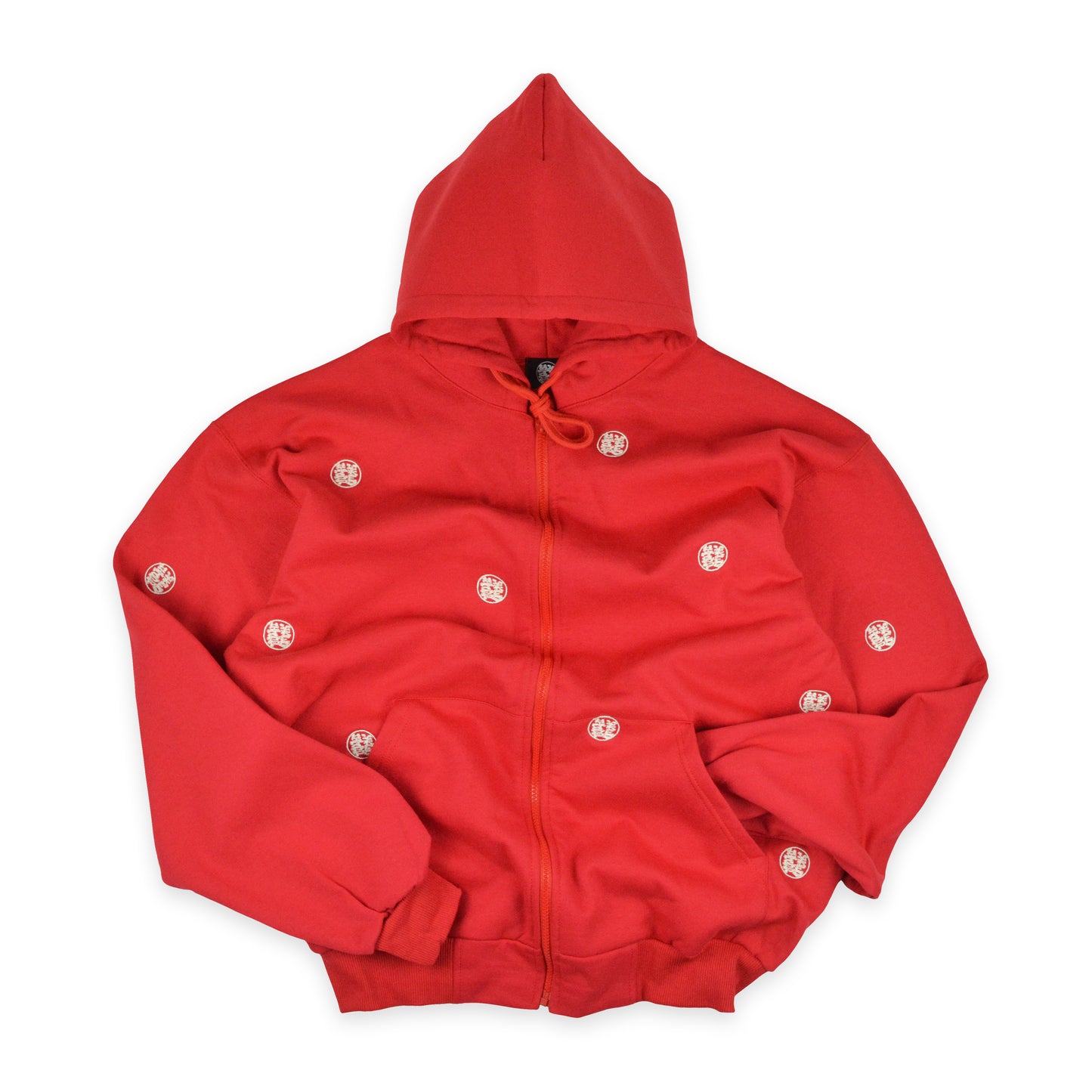 TOKEN ZIP HOODIE RED/WHITE